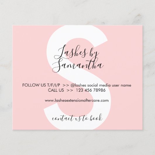 まつ毛エクステンション製品アフターケア予算 チラシ (正面)