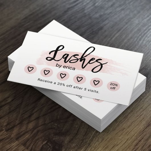 まつ毛エクステンション赤面ピンクラッシュサロンロイヤリティ ロイヤリティカード