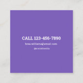 まつ毛エクステンションQRコードビジネスカード スクエア名刺 (裏面)