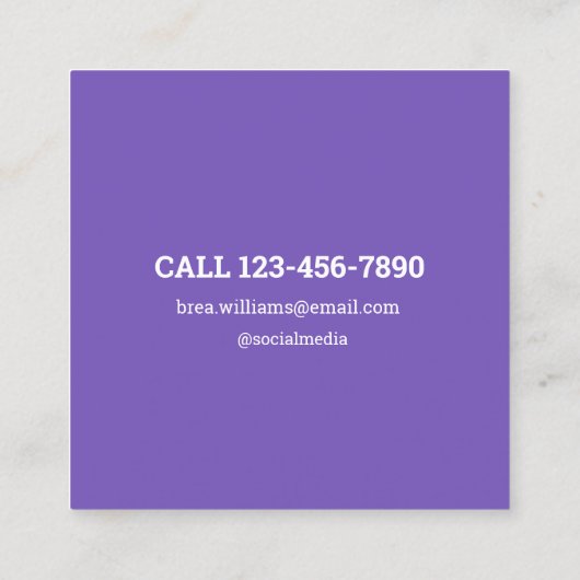 まつ毛エクステンションQRコードビジネスカード スクエア名刺 (裏面)