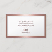 まつ毛サロンまつ毛メイクアップアーティストバラ金ゴールド枠 名刺 (裏面)