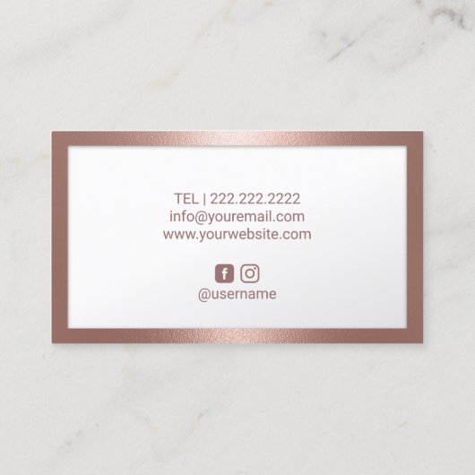 まつ毛サロンまつ毛メイクアップアーティストバラ金ゴールド枠 名刺 (裏面)