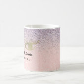 まつ毛サロンビジネスグリッターピンク金ゴールドスクリプト コーヒーマグカップ (中央)