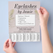 まつ毛サービスピンクの金ゴールドビジネスの切り取りストリップ チラシ (手)