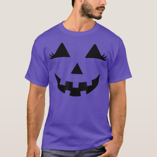 まつ毛ティー – ハロウィーン衣装カボチャ顔コスク Tシャツ