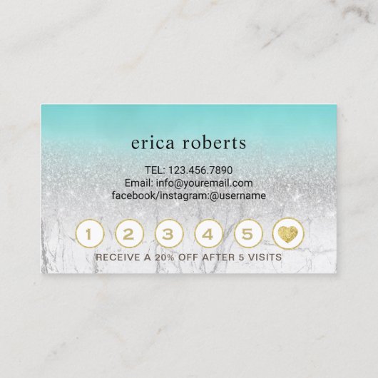 まつ毛テクニシャンターコイズマーブルラッシュロイヤリティ ロイヤリティカード (裏面)