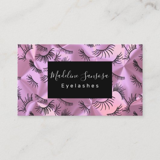 まつ毛テクニシャンピンク絹の名刺 名刺 (正面)
