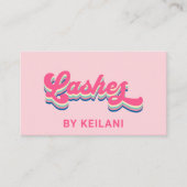 まつ毛テクニシャンGroovyレトロ カラフル 名刺 (正面)