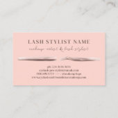 まつ毛テクニックピンク抽象芸術 名刺 (裏面)