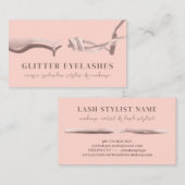 まつ毛テクニックピンク抽象芸術 名刺 (正面/裏面)