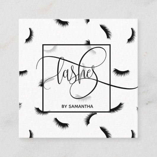 まつ毛パターンまつ毛の多いアーティスト スクエア名刺 (正面)