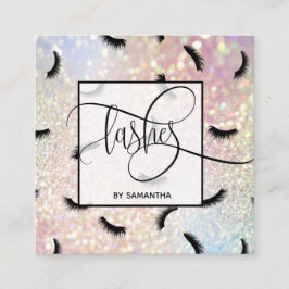 まつ毛パターンまつ毛の多いアーティスト スクエア名刺