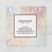 まつ毛パターンまつ毛の多いアーティスト スクエア名刺 (裏面)