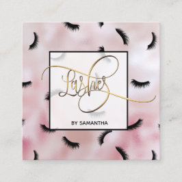 まつ毛パターンまつ毛の多いアーティスト スクエア名刺