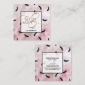 まつ毛パターンまつ毛の多いアーティスト スクエア名刺 (正面/裏面)