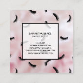 まつ毛パターンまつ毛の多いアーティスト スクエア名刺 (裏面)