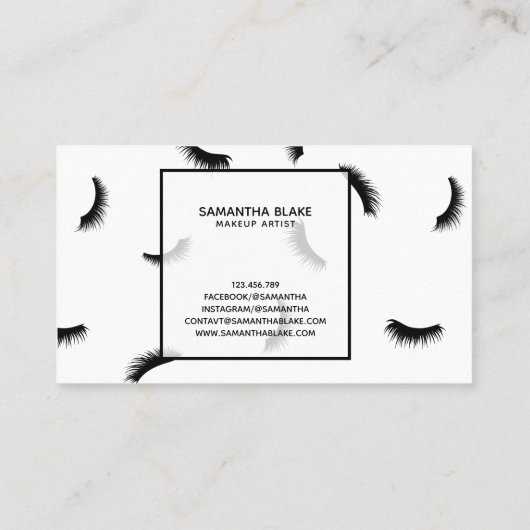 まつ毛パターンまつ毛の多いアーティスト 名刺 (裏面)