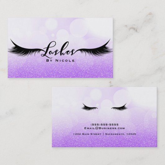 まつ毛パープルまつ毛メイク 名刺 (正面/裏面)