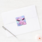 まつ毛プロフェッショナルメイクアップユニコーンホログラフィーピンク スクエアシール (封筒)