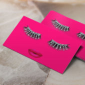 まつ毛ホットピンクまつ毛アイメイクアップアーティスト美しい 名刺