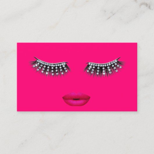 まつ毛ホットピンクまつ毛アイメイクアップアーティスト美しい 名刺 (正面)