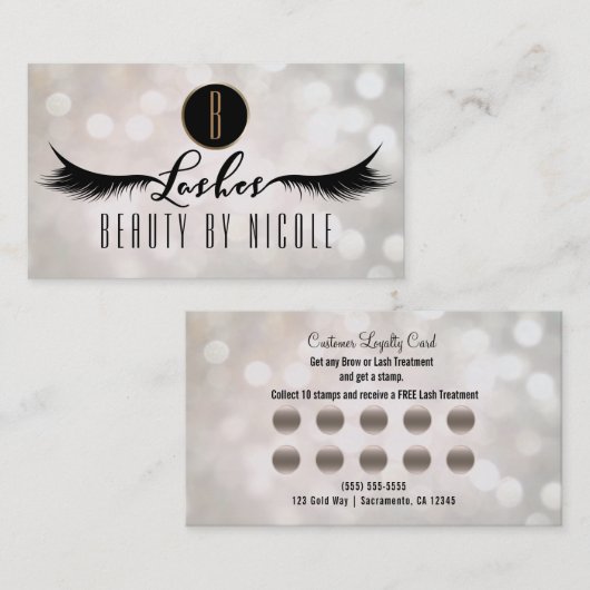 まつ毛ホワイト《写真》ぼけ味お客様ロイヤリティカード ロイヤリティカード (正面/裏面)