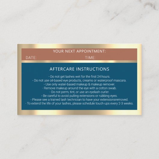 まつ毛マイクロブレードQRコードアフターケアバラロゴBlu 名刺 (裏面)