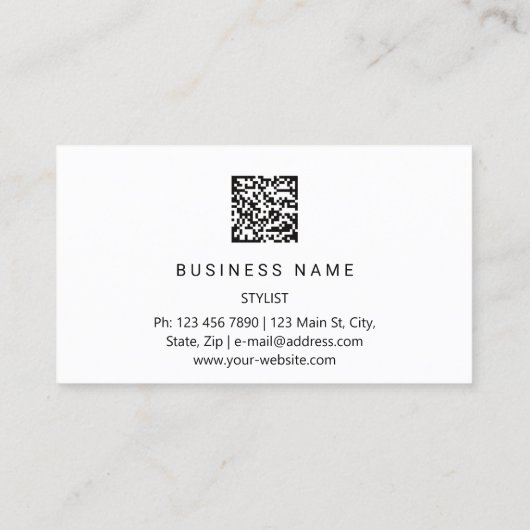 まつ毛マイクロブレードQRロゴグレーホワイト 名刺 (裏面)