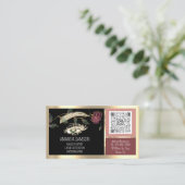 まつ毛マイクロブレードQRCODEアフターケアバラブラック 名刺 (スタンド正面)