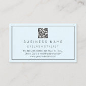 まつ毛マイクロブレードQRCODEブルーパステル 名刺 (裏面)