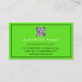 まつ毛マイクロブレードQRCODEロゴシルバーグリーン 名刺 (裏面)