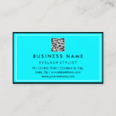 まつ毛マイクロブレードQRCODEロゴブルービジネス 名刺 (裏面)