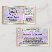 まつ毛マイクロブレードQRCodeロゴホログラフアフターケア 名刺 (正面/裏面)