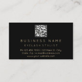 まつ毛マイクロブレードQRCODE金ゴールドブラック 名刺 (裏面)