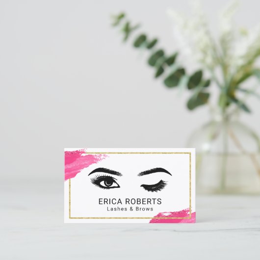 まつ毛メイクアップアーティストウィンクアイ美しいサロン 名刺 (スタンド正面)