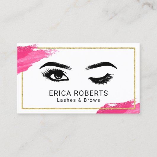 まつ毛メイクアップアーティストウィンクアイ美しいサロン 名刺 (正面)