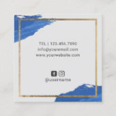 まつ毛メイクアップアーティストウィンクアイ美しいブルー スクエア名刺 (裏面)