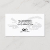 まつ毛メイクアップアーティストエレガント金ゴールドまつ毛サロン 名刺 (裏面)