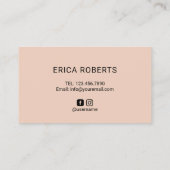 まつ毛メイクアップアーティストキュートスケッチまつ毛ベージュ 名刺 (裏面)