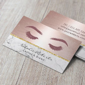 まつ毛メイクアップアーティストシックバラ金ゴールド大理石 名刺