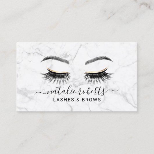 まつ毛メイクアップアーティストトレンディーマーブルラッシュサロン 名刺 (正面)