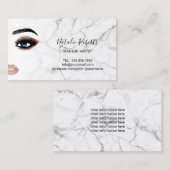 まつ毛メイクアップアーティストトレンディー大理石美しいサロン 名刺 (正面/裏面)