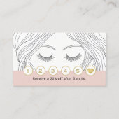 まつ毛メイクアップアーティストハンドスケッチガールロイヤリティ ロイヤリティカード (正面)