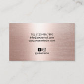 まつ毛メイクアップアーティストバラ金ゴールドストライプサロン 名刺 (裏面)