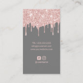 まつ毛メイクアップアーティストバラ金ゴールドドリップ美しいサロン 名刺 (裏面)