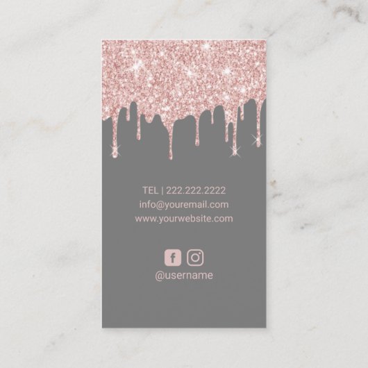まつ毛メイクアップアーティストバラ金ゴールドドリップ美しいサロン 名刺 (裏面)