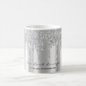 まつ毛メイクアップアーティストブライダルスウィート16thシルバー コーヒーマグカップ (中央)