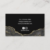 まつ毛メイクアップアーティストブラックモダンゲードサロン 名刺 (裏面)