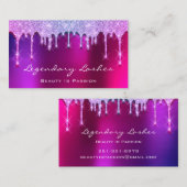 まつ毛メイクアップアーティストホログラフドリップスピンクベリー 名刺 (正面/裏面)