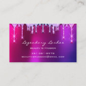 まつ毛メイクアップアーティストホログラフドリップスピンクベリー 名刺 (裏面)
